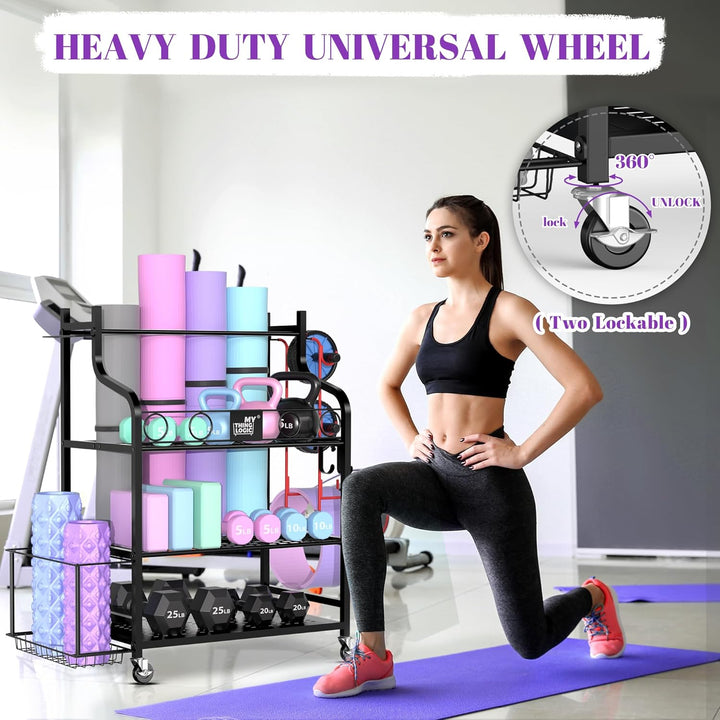 Mythinglogic Yoga Matte Regal, Yogamatte Organizer für Hanteln, Faszienrolle, Kettlebell und Yoga Bl