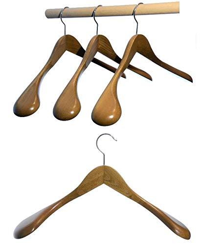 Hagspiel" Kleiderbügel aus Holz, Schulterbügel aus Buchenholz, Made in EU (5 St. Eiche gebeizt), 5 S