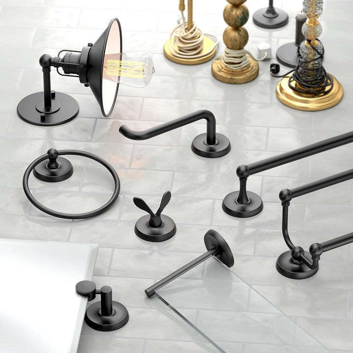 Gatco Designer II Handtuchring schwarz matt zur Wandmontage 16,5 cm Gesicht Handtuchring für Badezim