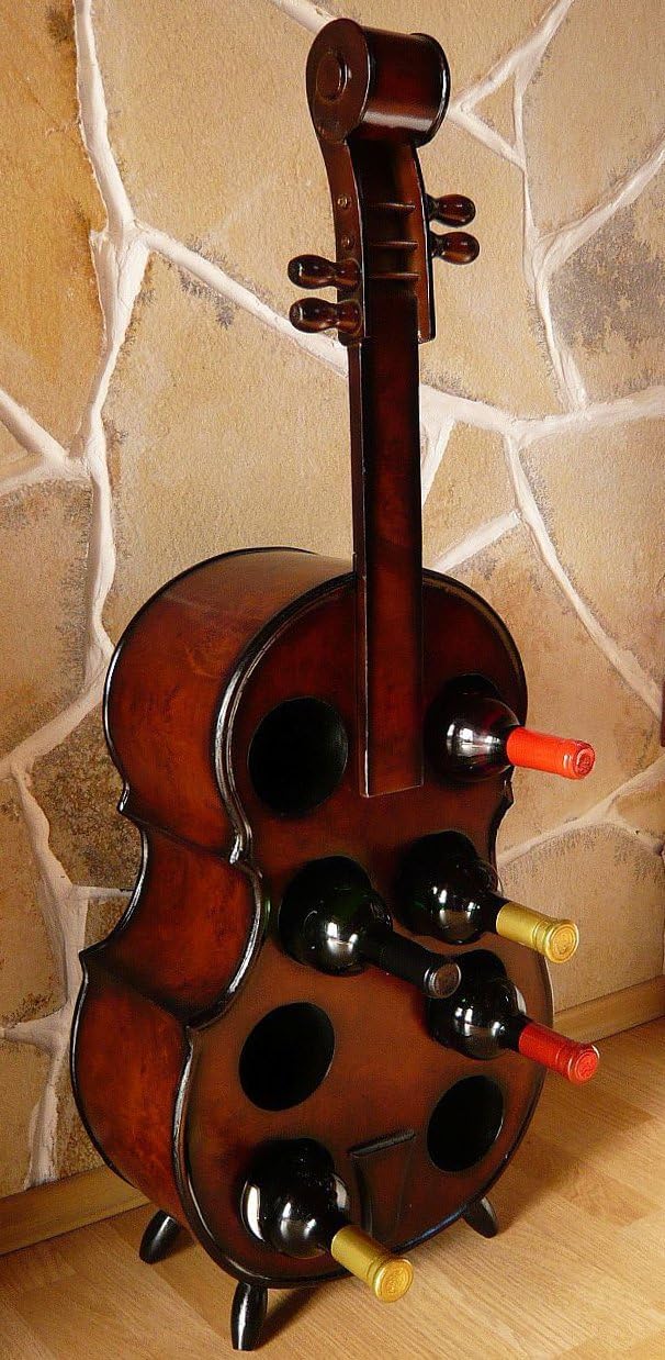 DanDiBo Flaschenhalter Cello - Weinregal 102cm Flaschenregal Flaschenständer aus Holz, Braun, Bodens