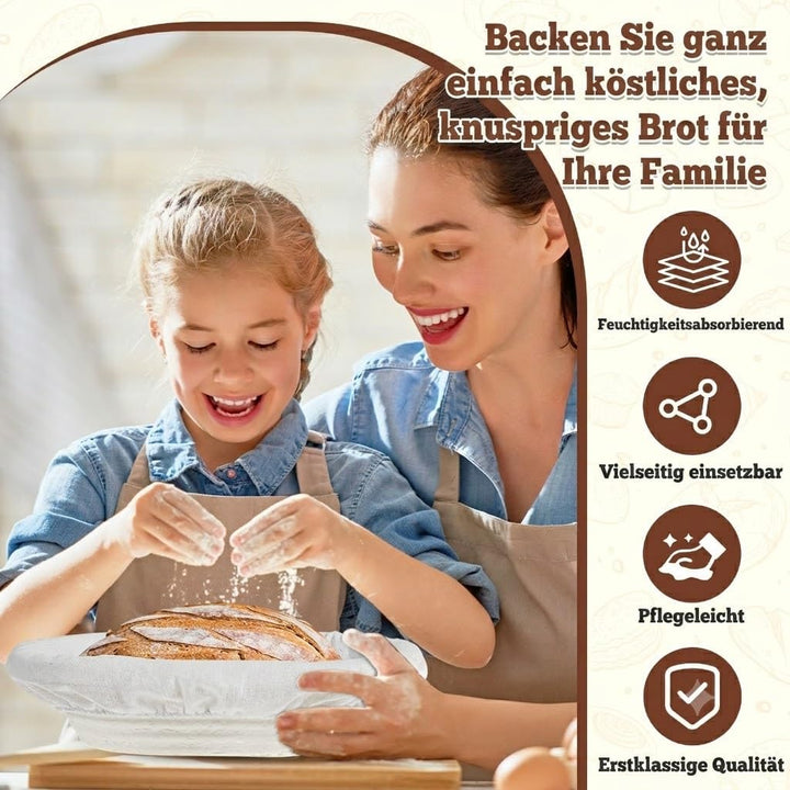 2er-Set Brotgärkörbe ovale 27cm Brotkorb zum Backen | Antihaftbeschichtete Sauerteig-Gärkörbe mit De