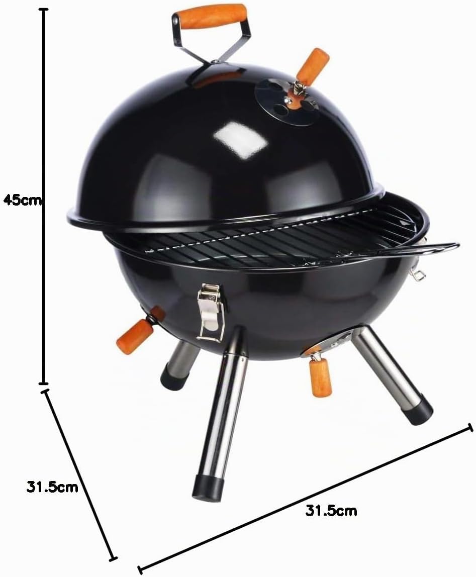KUGELGRILL MINI IN SCHWARZ PICKNICKGRILL TISCHGRILL CAMPINGGRILL PICKNICK - GRILL