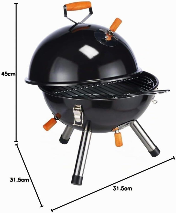 KUGELGRILL MINI IN SCHWARZ PICKNICKGRILL TISCHGRILL CAMPINGGRILL PICKNICK - GRILL