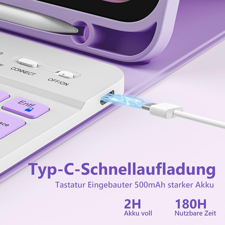 Tastatur Hülle für iPad Air 11"(M2&amp;M3) 2024/2025/iPad Air 5 Gen 2022/iPad Air 4 Gen 2020 10.9&