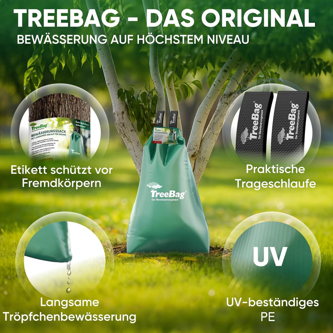 Wassersack für Bäume 10 x 75L – UV-stabiler Baumbewässerungssack aus PE – Effektiver Bewässerungssac
