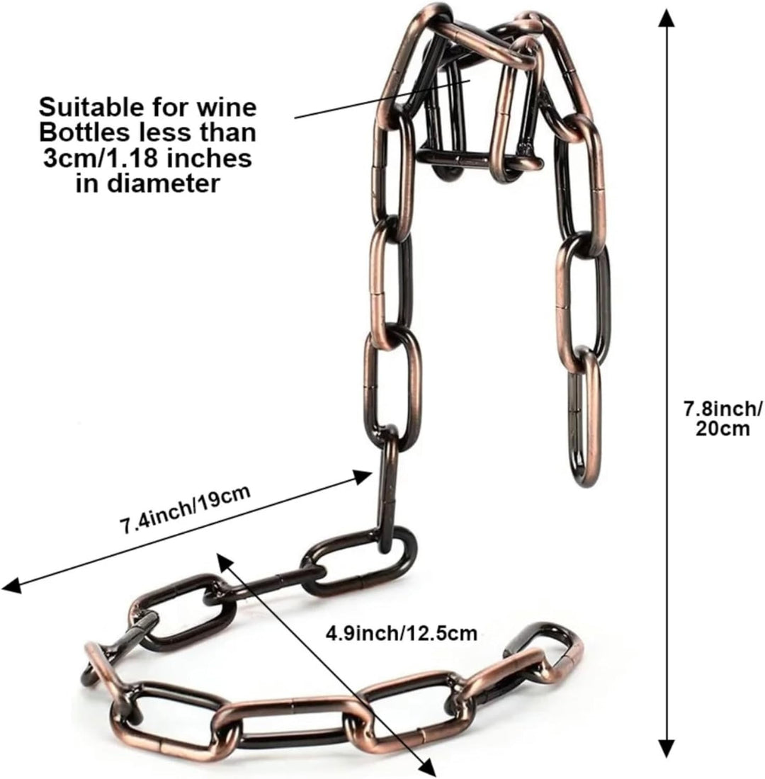 Weinflaschenhalter Kette schwebend inkl. Wein und Sektstopper - Magischer Design Weinhalter aus hoch