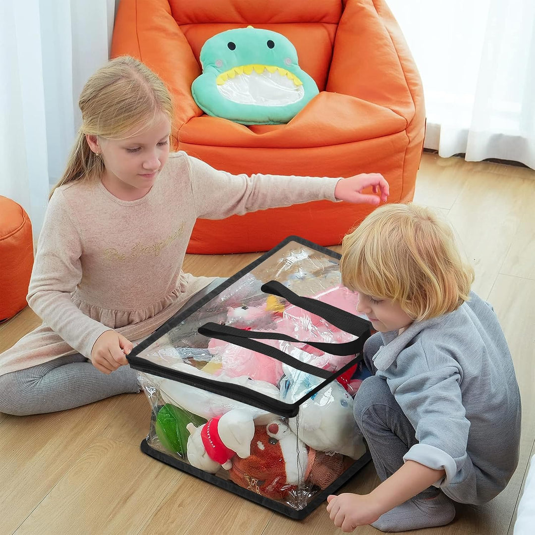 Vieshful 3 Stück Transparente Plastik Aufbewahrungstasche, 40+60+90L Organizer Aufbewahrungsbox Klei