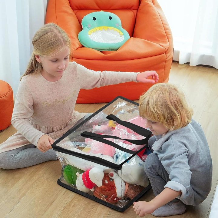 Vieshful 3 Stück Transparente Plastik Aufbewahrungstasche, 40+60+90L Organizer Aufbewahrungsbox Klei