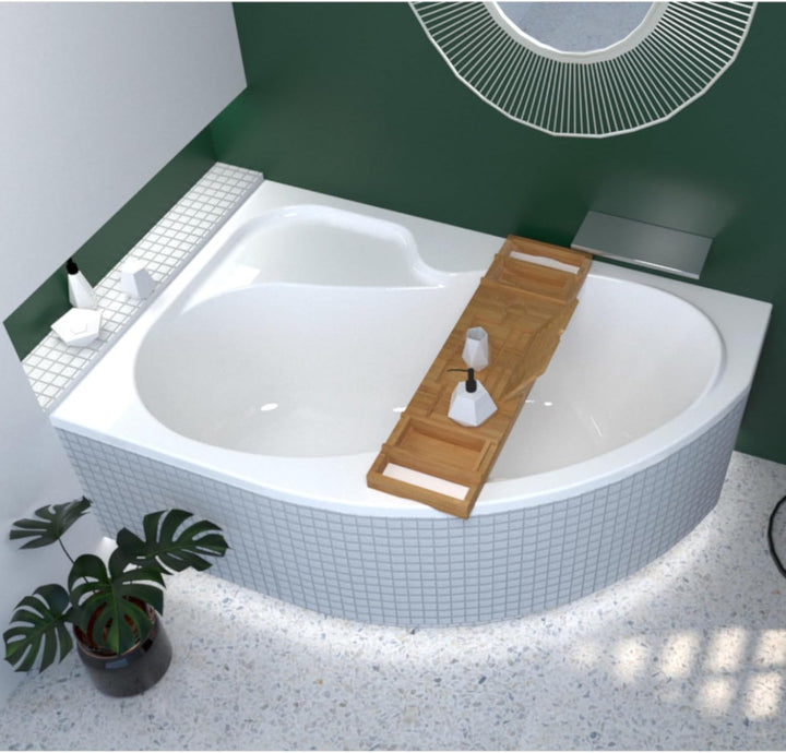 ECOLAM® Badewanne Wanne Eckwanne Eckbadewanne Acryl weiss Wela 170x100 cm LINKS + universelle Styrop