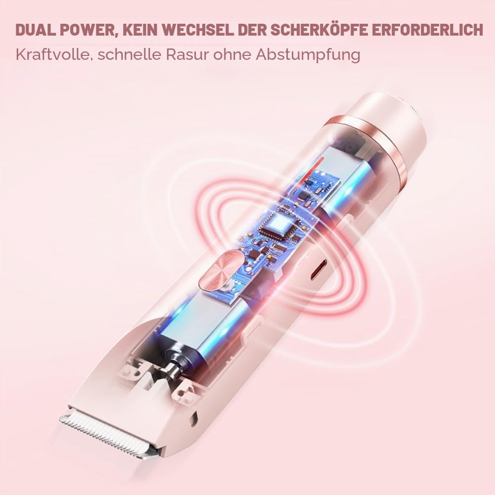 Bikini Trimmer für Frauen - Dual Head Wasserdichter Haarentfernungsrasierer, schmerzfreies Trimmen f