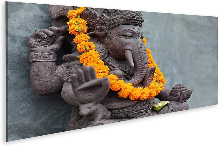 islandburner Bild auf Leinwand Ganesha Mit Balinesischen Barong Masken Auf Der Vorderseite Eines Tem