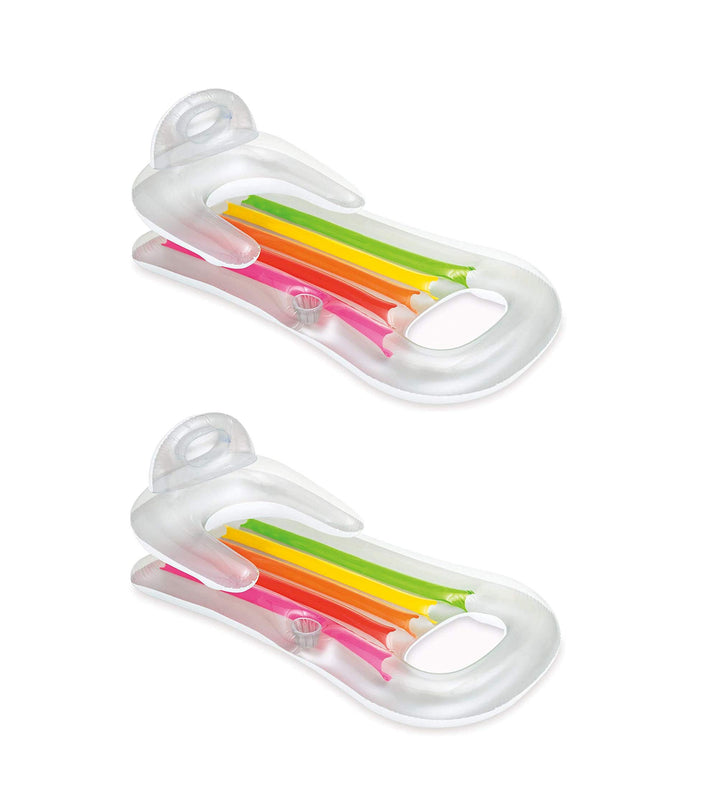 Intex 58802 Luftmatratze Sessel Bräunung, Farbe Weiss 2 Stück 160 x 85 cm (Weiss, 2)