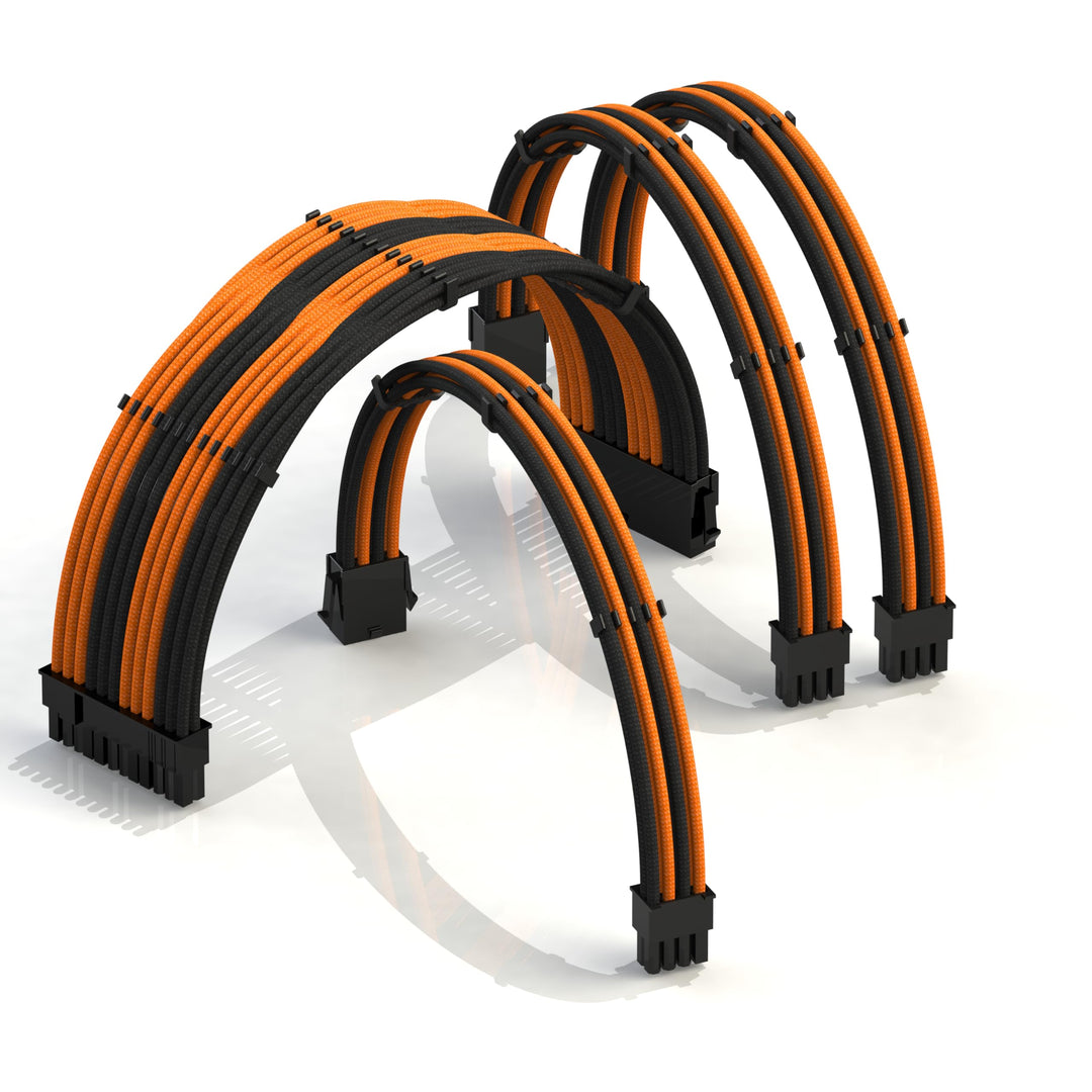 LINKUP - 30cm Superweiche und Flexible Netzteilkabel mit Verlängerungshülsen Custom Mod GPU PC Geflo