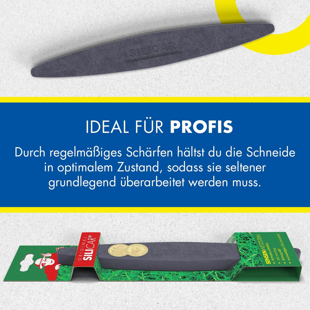 Zische Sensenwetzstein Silicar Rotmarke ultrafein 260x36x15 mm - Schleifstein für Sensen und Sicheln