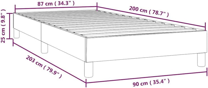 vidaXL Boxspringbett, Bettgestell mit Lattenrost, Bett Polsterbett mit Stützbeinen, Einzelbett Schla