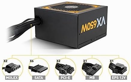 NOX Pc-Netzteil 650W URANO VX 650W -NXURVX650BZ- Pc-Netzteil 650W, Zertifikat 80 PLUS Bronze, 120mm