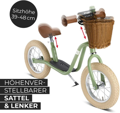 PUKY LR XL Classic | Sicheres, stylisches Laufrad | Lenker & Sattel höhenverstellbar | Für Kinder ab