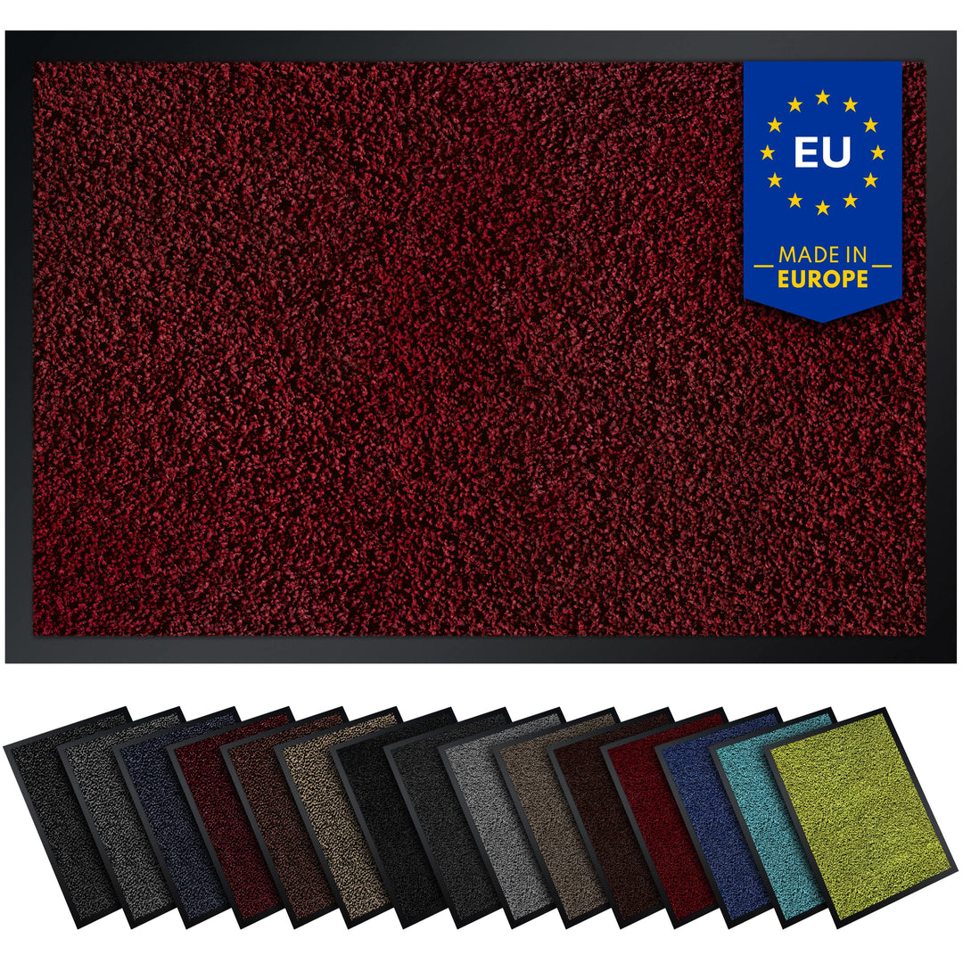 Gentle North Hochwertige Fussmatte rot 80x120 gross für Innen &amp; Aussen - Schmutzfangmatte rutschfest