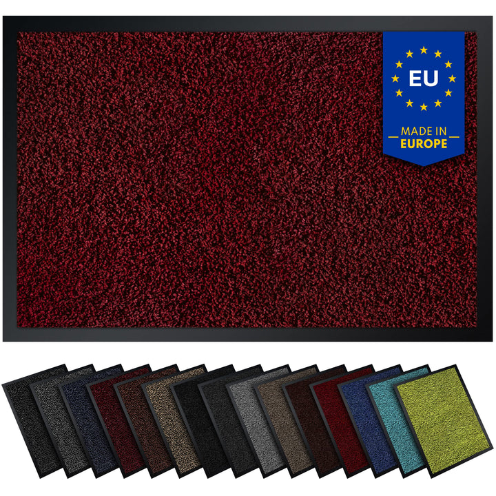 Gentle North Hochwertige Fussmatte rot 80x120 gross für Innen &amp; Aussen - Schmutzfangmatte rutschfest