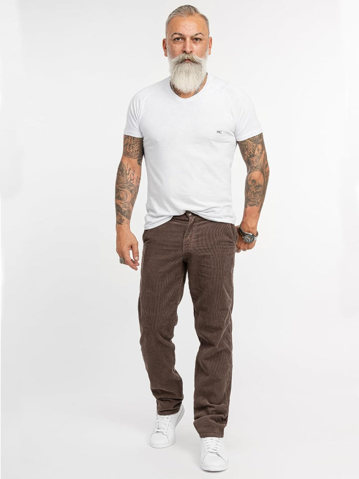 Rock Creek Herren Cord Hose Regular Fit Chino Hose RC-2156 29W / 30L Mocca, 29W / 30L Mocca