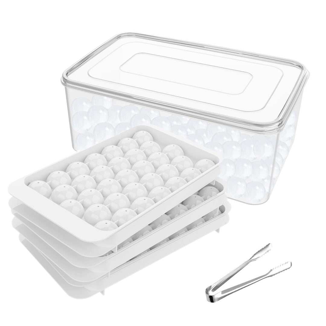 Miaowoof Eiswürfelform mit Deckel und Behälter, 2,5 cm x 99 Stück Runde Eiswürfel, Non-BPA Eiswürfel
