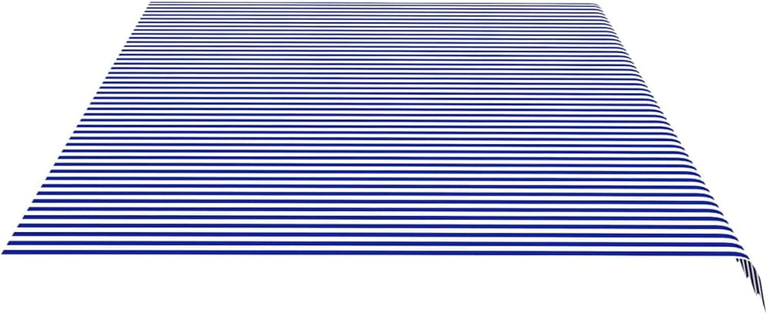 Goliraya Markisenbespannung Sonnenschutz Markisenstoff Markisentuch Markise Blau und Weiss 6x3,5 m O