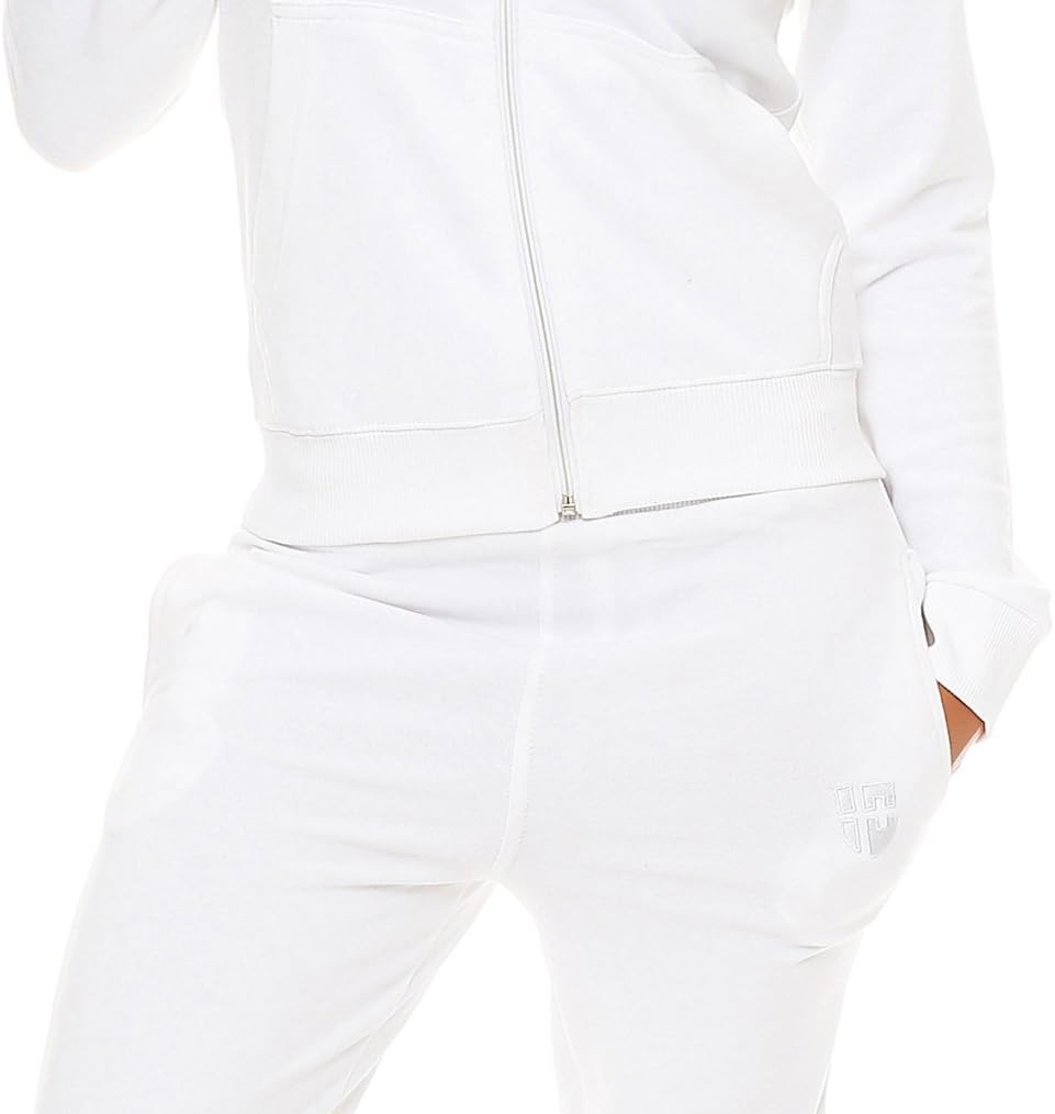 Gennadi Hoppe Damen Jogginganzug Trainingsanzug Sportanzug XL weiss (white), XL weiss (white)