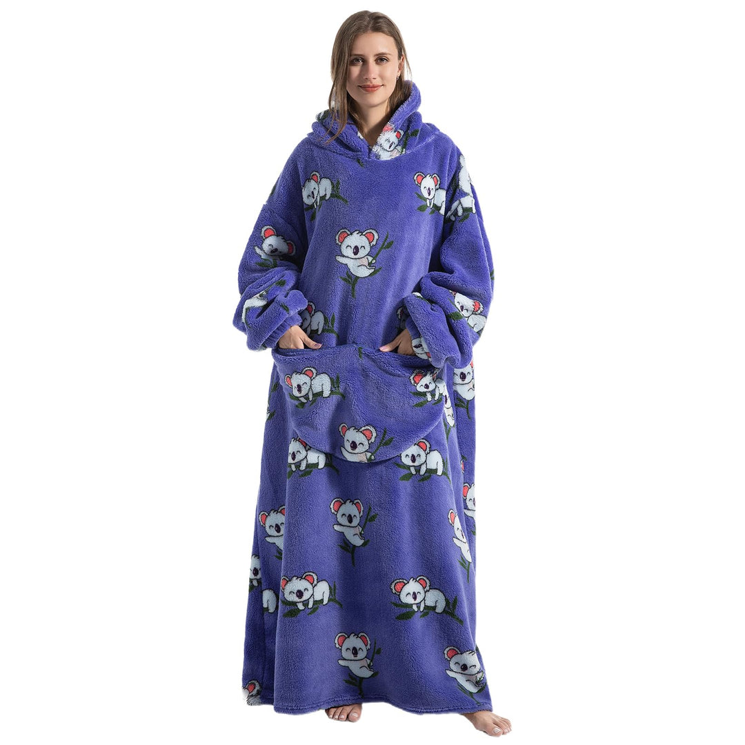 Ultra Weiche Hoodie Decke mit Ärmeln Warme Flanell Decke zum Anziehen für Zuhause Sofa und Bett, Kus