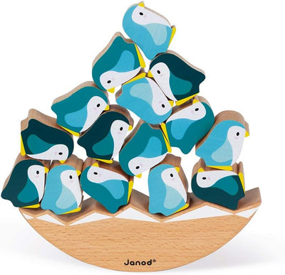 Janod - Schaukel-Pinguine aus Holz - Kleinkindspielzeug - Geschicklichkeitsspiel Entwicklung von Fei