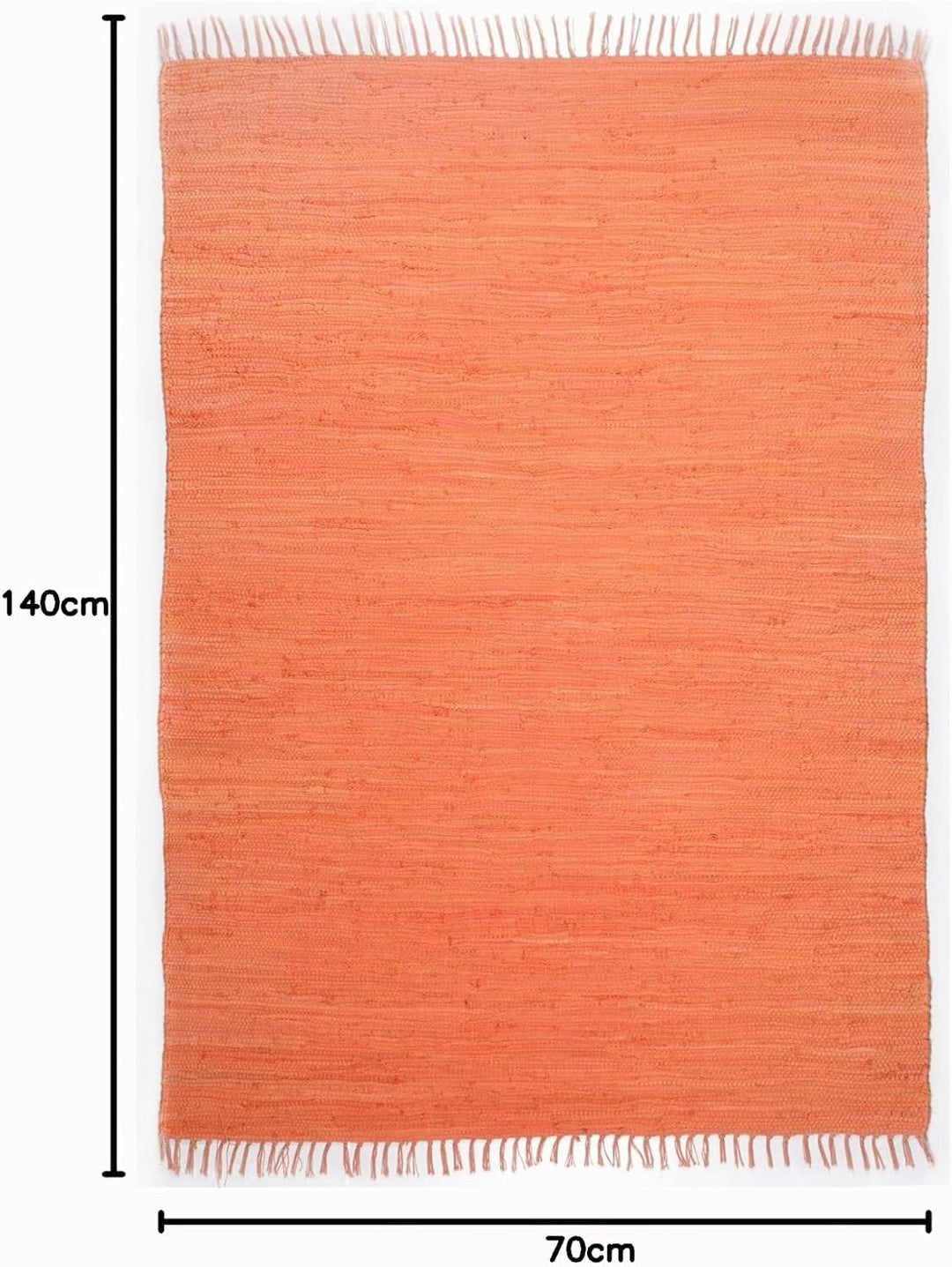 Theko | Dhurry Teppich aus 100% Baumwolle Flachgewebe Teppich Happy Cotton | handgewebt | Farbe: Ter