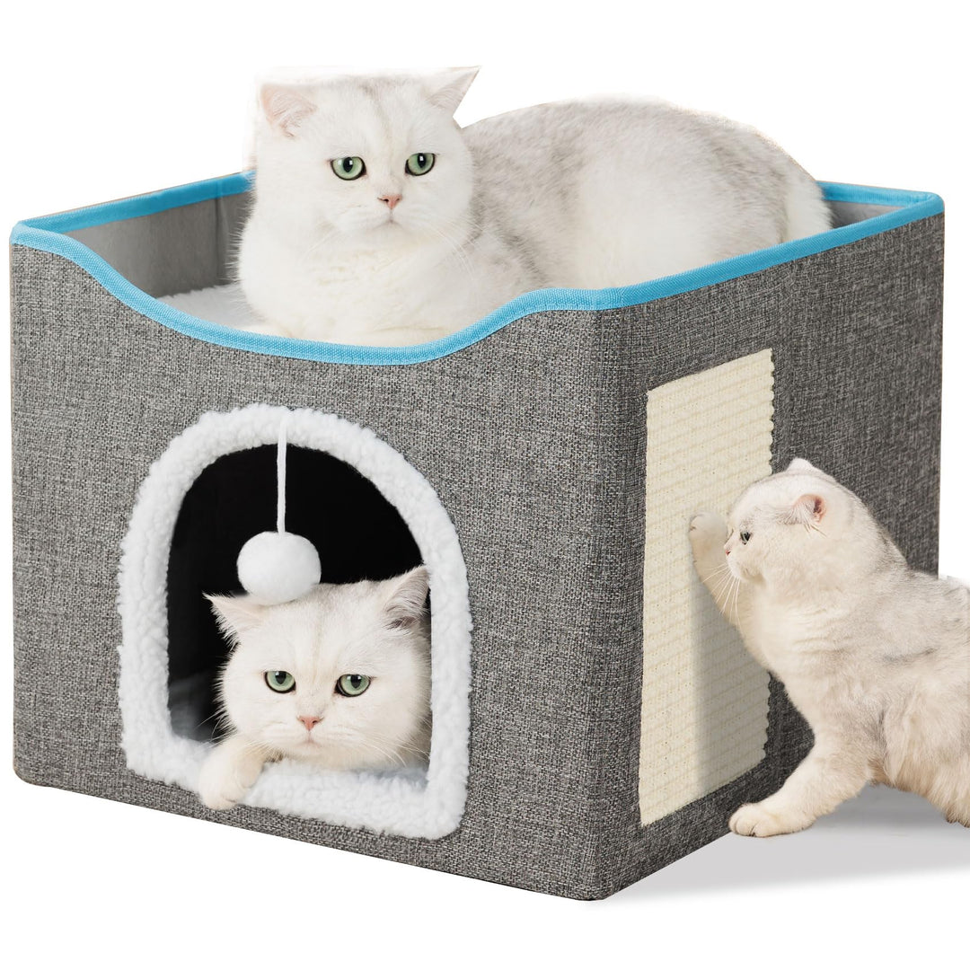 FURRYPAWS Katzenhöhle - Gemütliches Katzenhaus für drinnen und draussen, Ideal als Katzenhaus Indoor