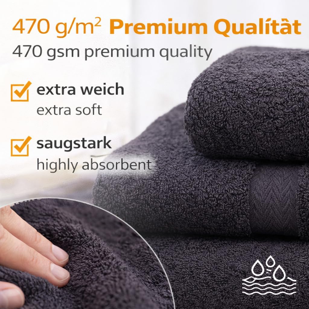 Betz 4-TLG. Handtuch Set Premium 100% Baumwolle 2 Duschtücher Duschtuch Grösse 70 x 140 cm 2 Handtüc