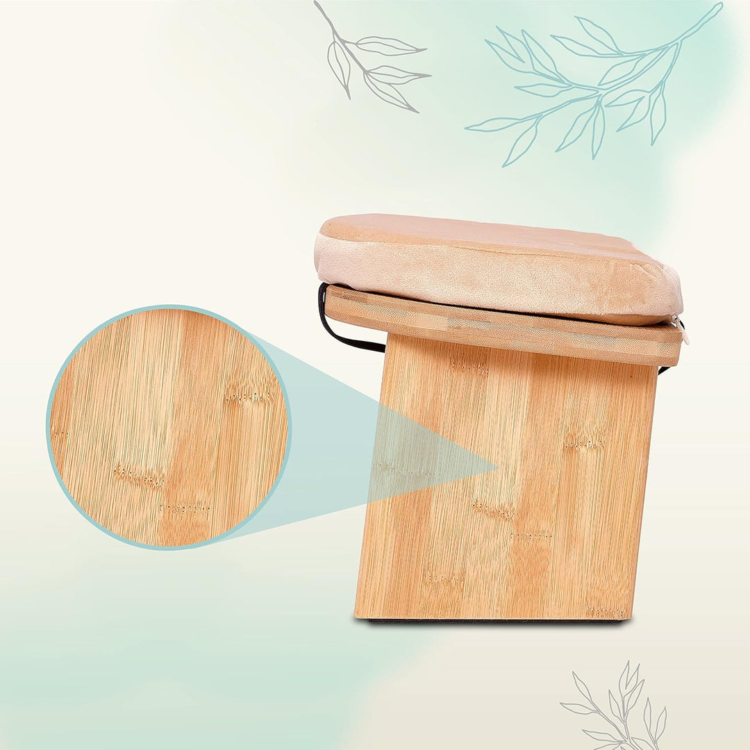 Yoga Bench, klappbare Yoga Bank aus Holz, ergonomische Meditationsbank, Gebetshocker für spirituelle