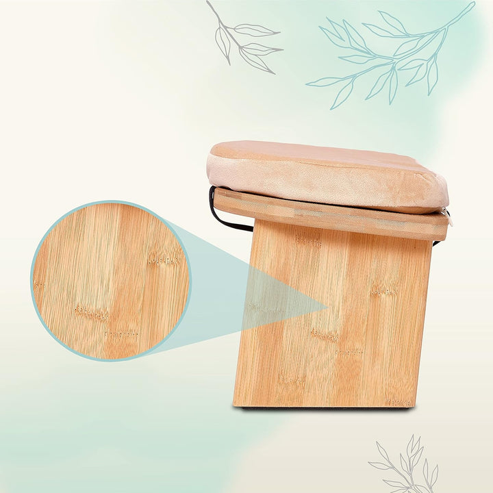 Yoga Bench, klappbare Yoga Bank aus Holz, ergonomische Meditationsbank, Gebetshocker für spirituelle