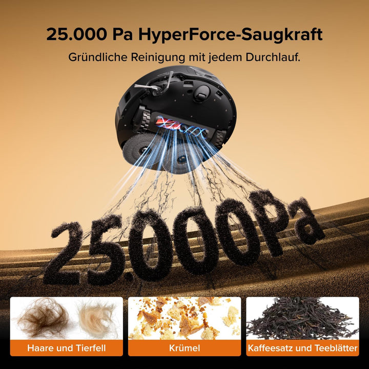 roborock Qrevo Edge 2 Set Saugroboter mit Wischfunktion, 25.000 Pa Saugkraft, Schwarz, Setschwarz