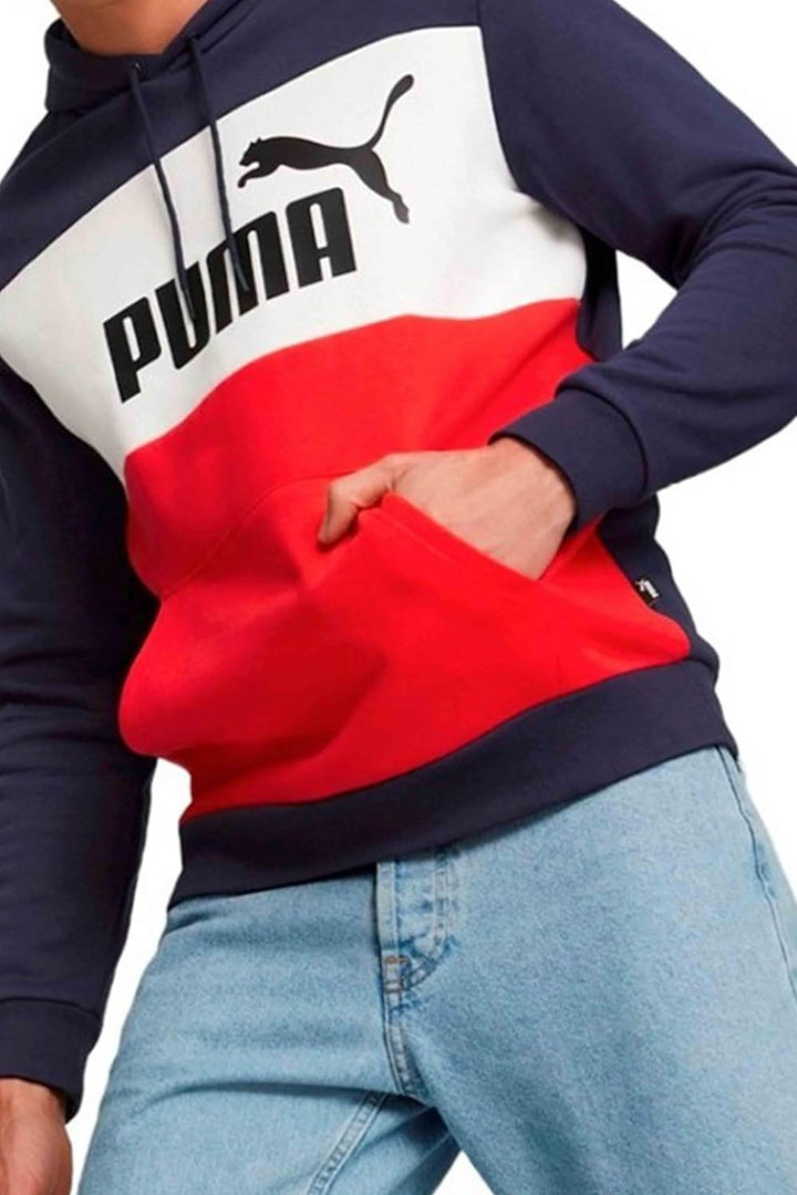 PUMA Herren ESS+ Colorblock Hoodie FL Sweatshirt S Peacoat, S Peacoat