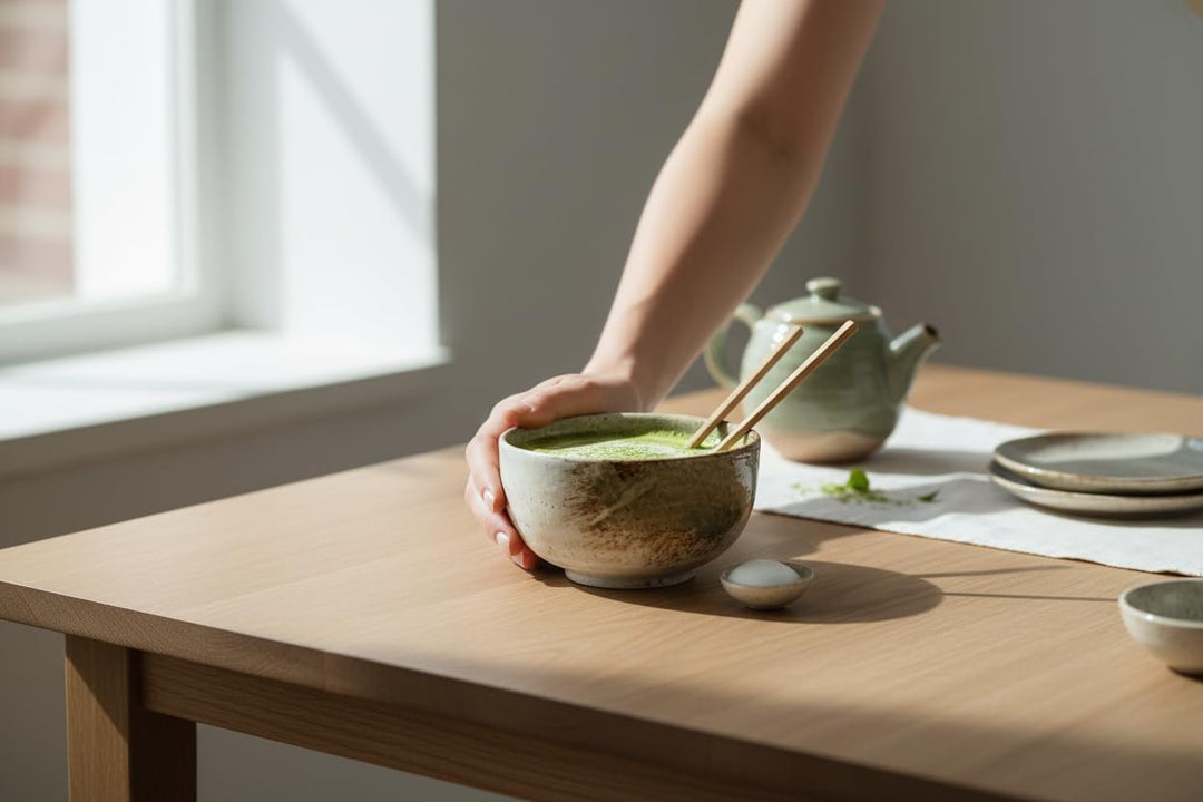 Matcha Bowl aus Porzellan – Made in Japan – 400 ml – Japanische Matcha Schale für Tee – Tee-Becher,
