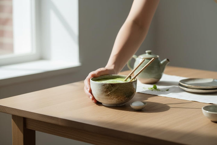 Matcha Bowl aus Porzellan – Made in Japan – 400 ml – Japanische Matcha Schale für Tee – Tee-Becher,