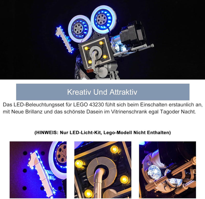 Version mit Lichtsteuerung Licht-Kit für Lego Lego Kamera – Hommage an Walt Disney (Nicht Lego), Led