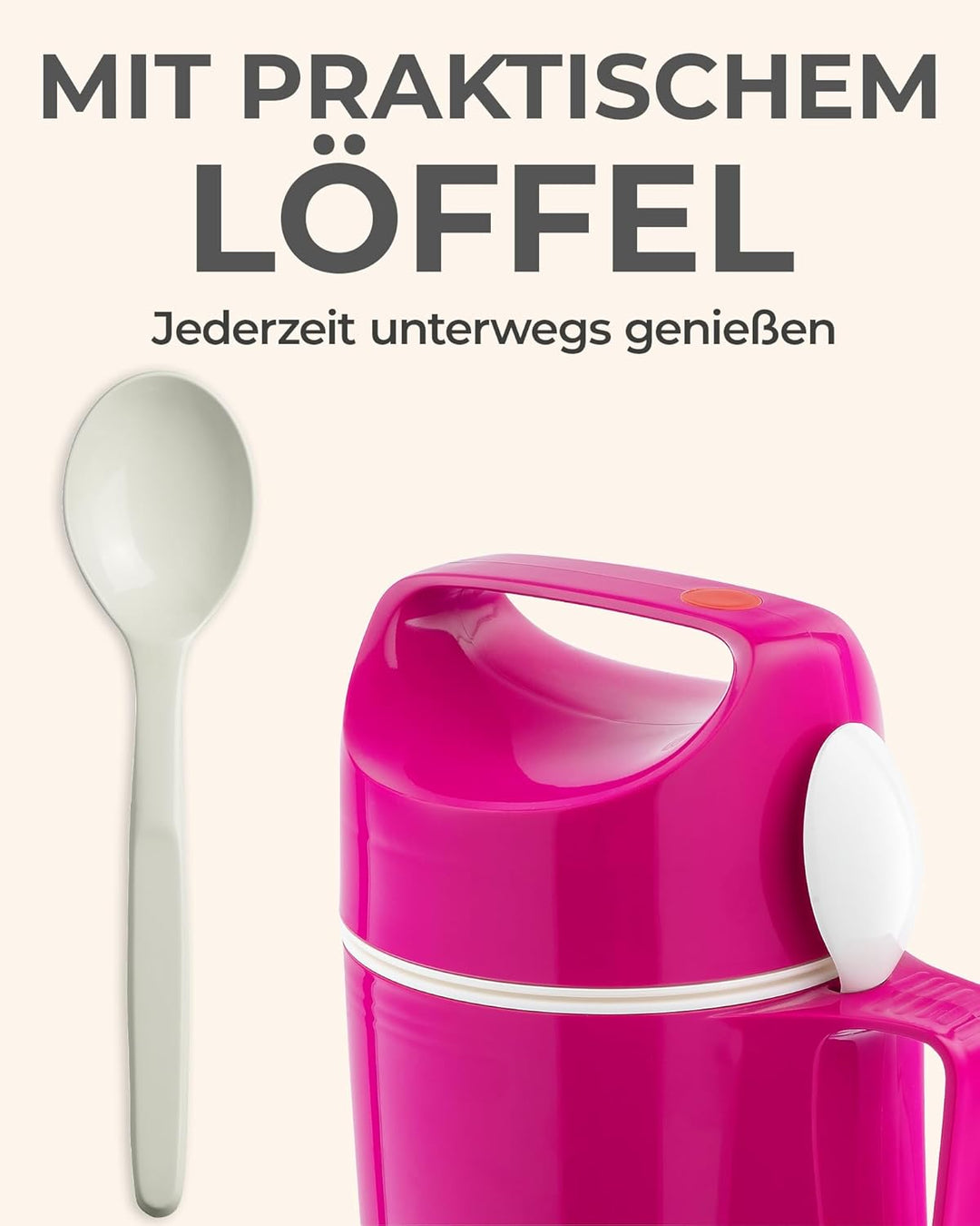 ROTPUNKT Thermobehälter für Essen 850 ml inkl. Löffel – Thermo Lunchbox Heiss & Kalt I Made in Germa