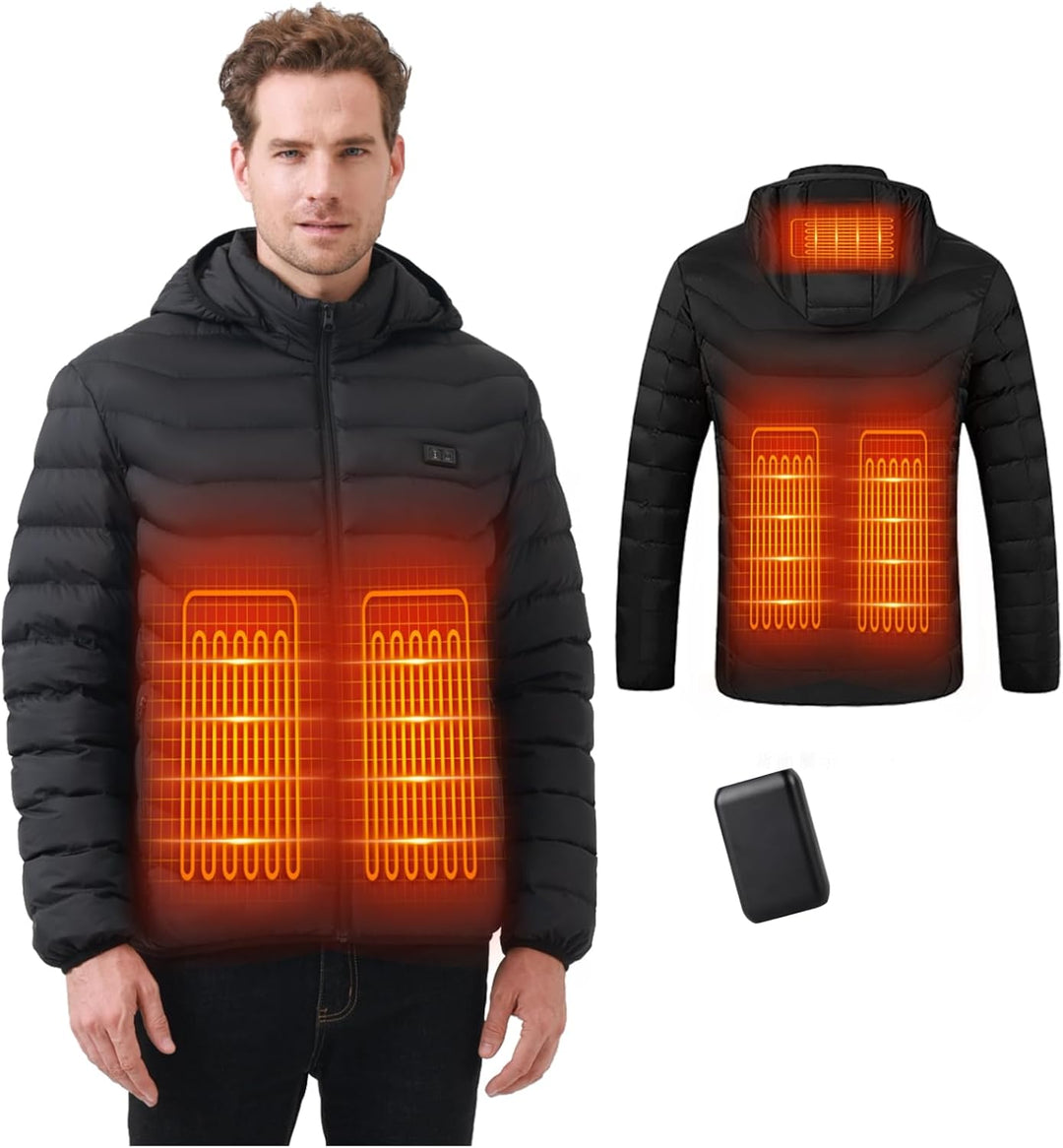 Mincoo Beheizbare Jacke Herren Damen, Winter Elektrische Herren Beheizte Jacke USB Lade Heizmantel M