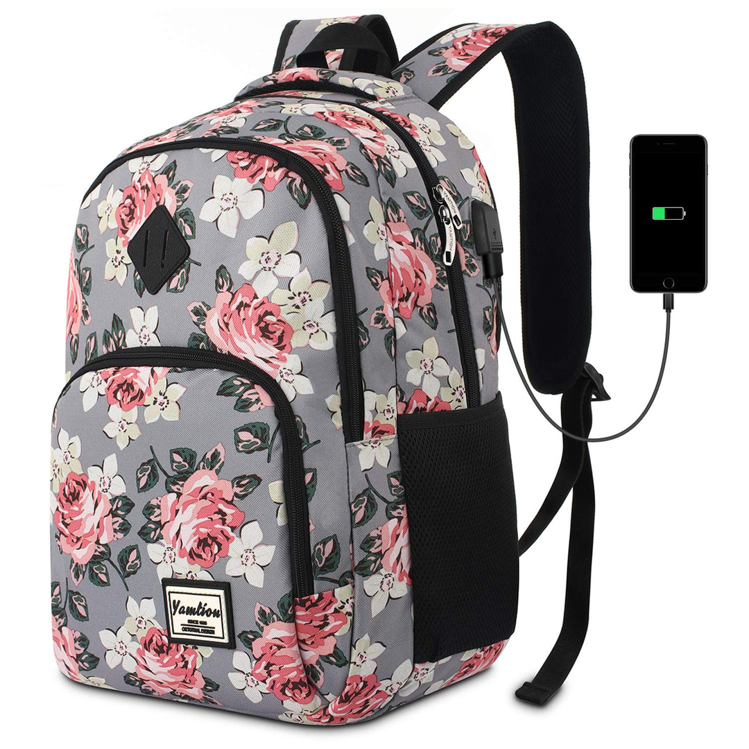 YAMTION Schulranzen Mädchen,Tagesrucksack Frauen Schultasche Damen Rucksack mit Laptopfach für Schul