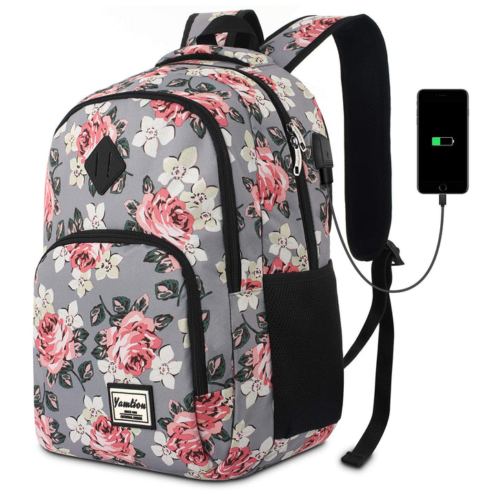 YAMTION Schulranzen Mädchen,Tagesrucksack Frauen Schultasche Damen Rucksack mit Laptopfach für Schul