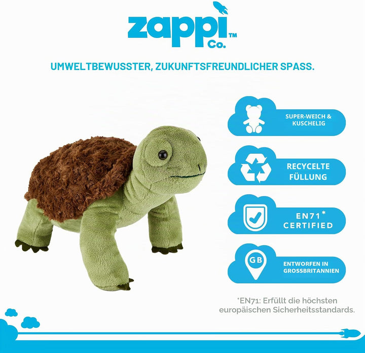 Zappi Co Weich gefülltes Kuscheltier für Kinder Schildkröte Plüschtier (34cm Länge) Safari-Tiere Kol