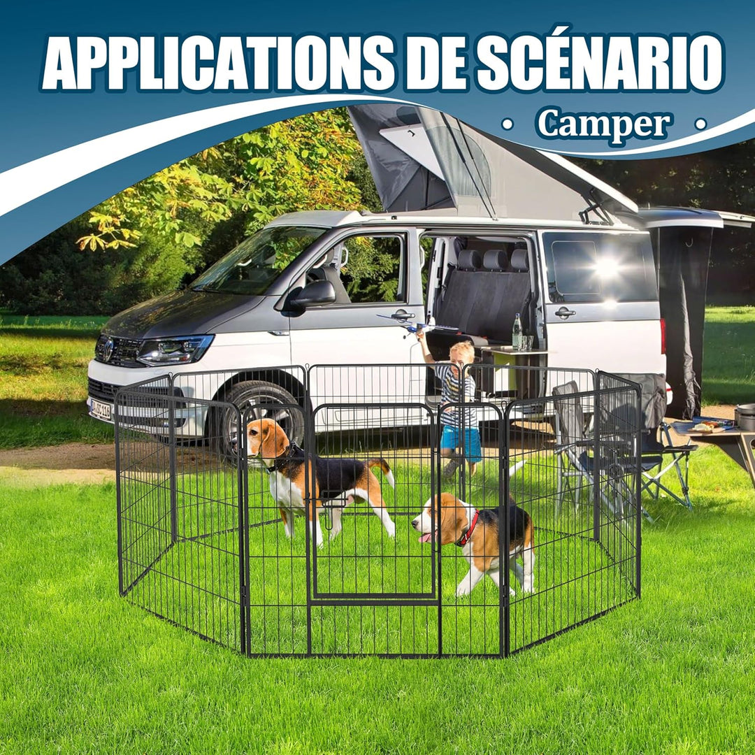 Qianruida Welpenlaufstall 80cm hoch Welpenauslauf Hundelaufstall Tierlaufstall Freilaufgehege für Hu