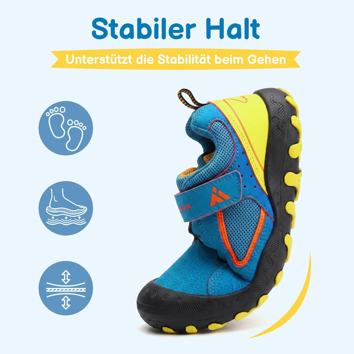 Mishansha Jungen Mädchen Wanderschuhe rutschfest Walkingschuhe Weich Flexibel Stabil Fitnessschuhe F
