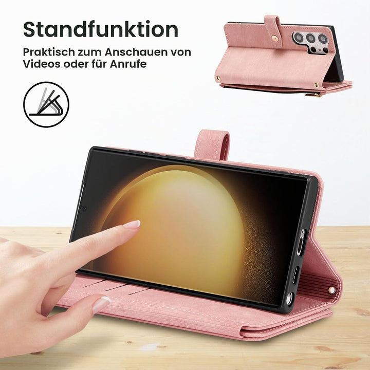 ZCDAYE Hülle für Samsung Galaxy S22 Ultra mit Band Handykette, Leder Samsung S22 Ultra Handyhülle Ha