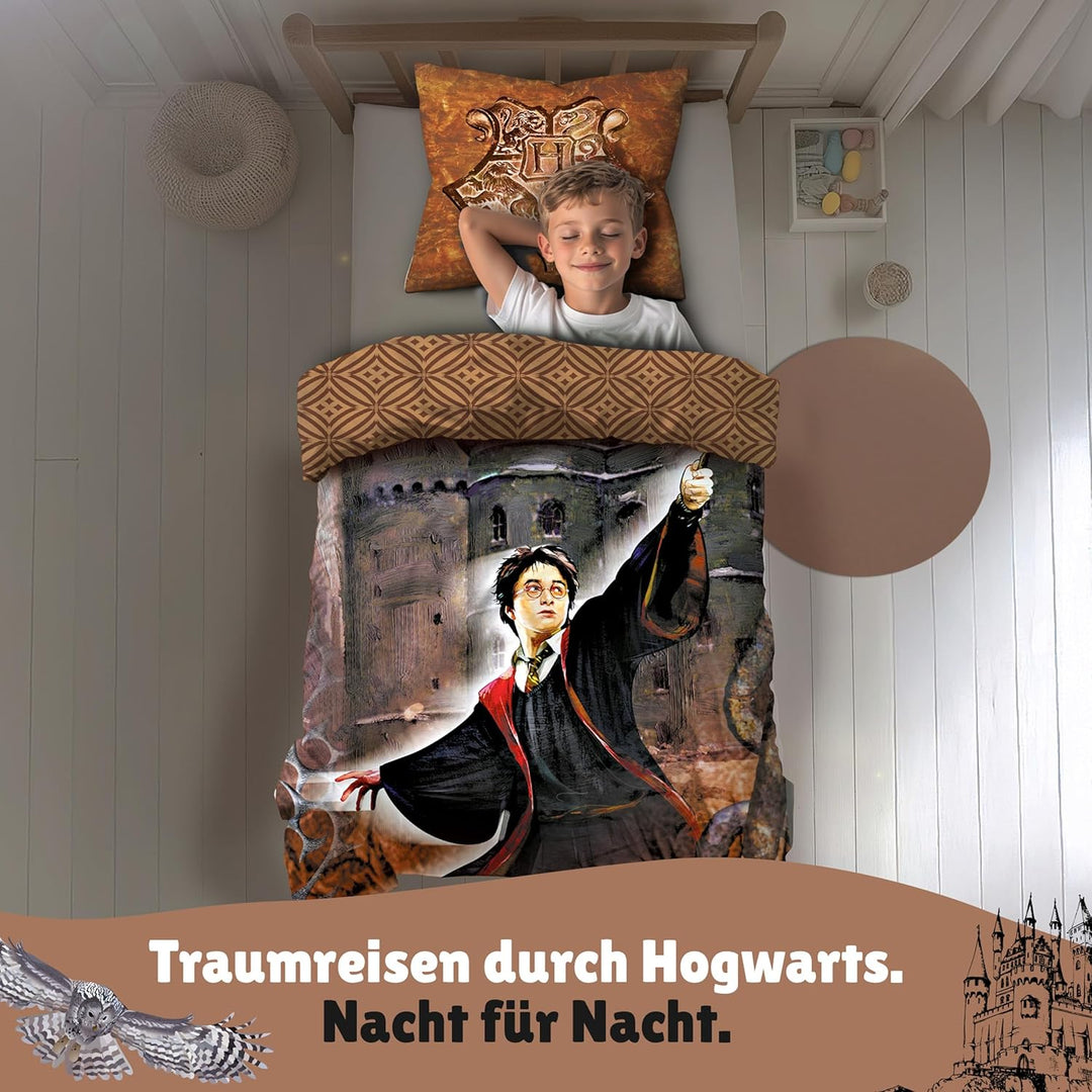 Harry Potter Fleece Bettwäsche 135x200 80x80 cm · Kinderbettwäsche extra weiche Kuschel-Bettwäsche ·