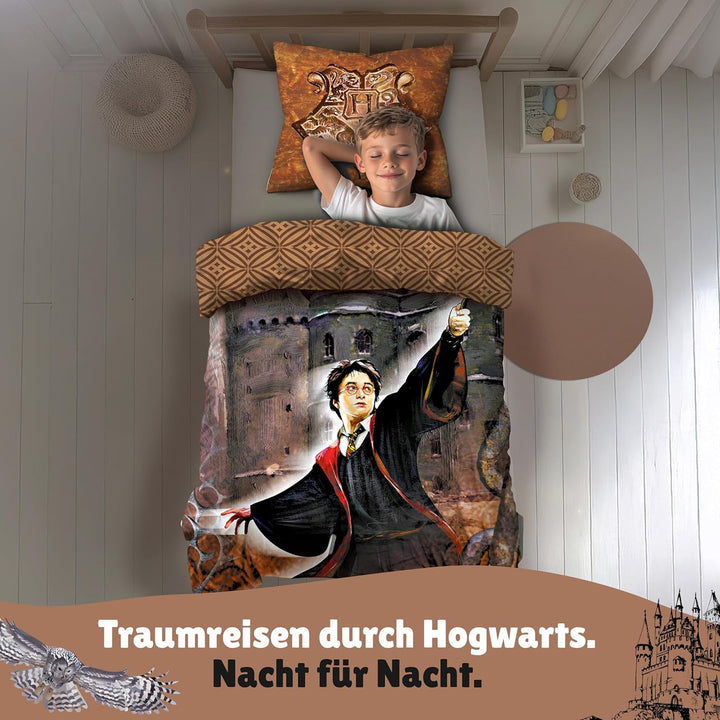 Harry Potter Fleece Bettwäsche 135x200 80x80 cm · Kinderbettwäsche extra weiche Kuschel-Bettwäsche ·
