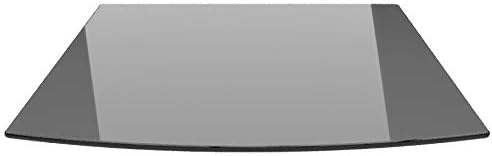 Segmentbogen 100x110cm Glas schwarz - Funkenschutzplatte Kaminbodenplatte Glasplatte (Schwarz SB100x
